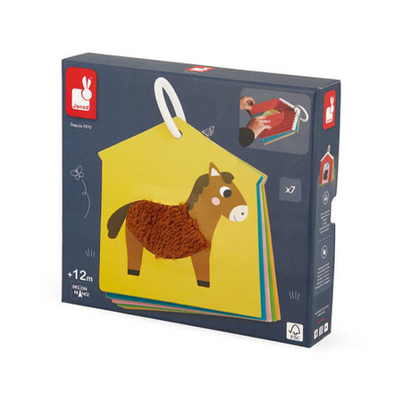 Karty sensoryczne Farma 7 elementów 12 m+, Janod