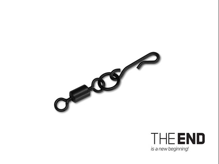 Krętlik z pierścieniem i agrafką w kształcie litery Q Delphin THE END Q-Cast / 10szt #4/20kg Delphin (101003587)