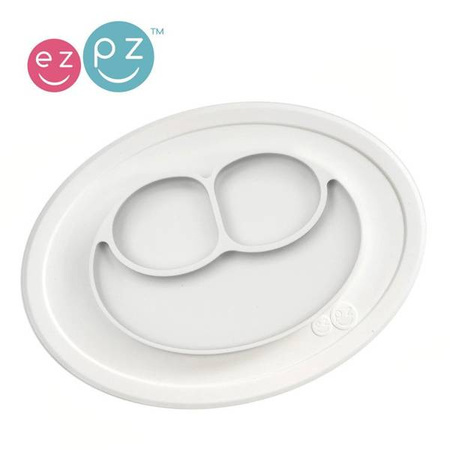 EZPZ Silikonowy talerzyk z podkładką mały 2w1 Mini Mat biały