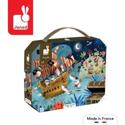 Puzzle w walizce Wyprawa po skarb 36 elementów 4+ Made in France, Janod