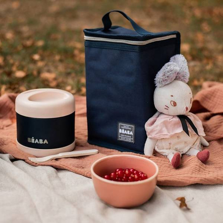 Beaba Pojemnik - termos obiadowy ze stali nierdzewnej z hermetycznym zamknięciem duży 500 ml light pink/night blue
