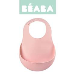 Beaba Śliniak silikonowy z kieszonką vintage pink