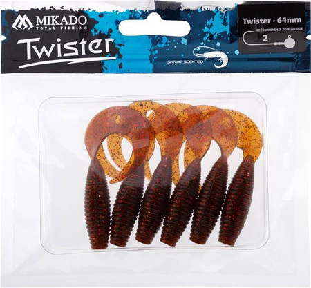 PRZYNĘTA - TWISTER 64mm/ MOTOROIL RED - op.6szt.