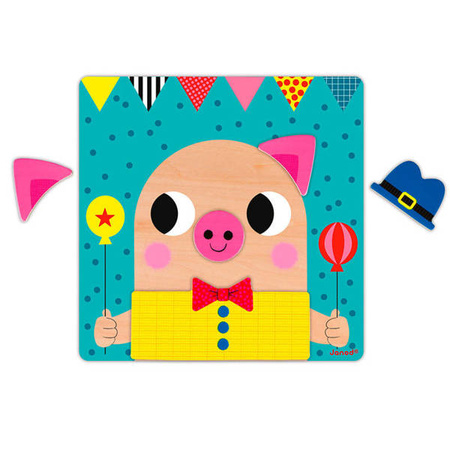 Układanka drewniana magnetyczna Zwierzątka, Janod