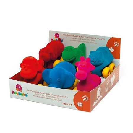 Rubbabu Zestaw 6 sensorycznych zwierzątek - pojazdów (opakowanie zbiorcze 6 szt.)