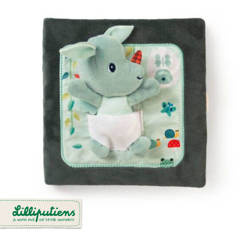 LILLIPUTIENS Książeczka z mini-przytulanką wielofunkcyjna "Puk puk" Smok Joe 18 m+