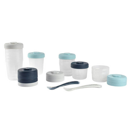 Beaba Zestaw słoiczków Clip 12 szt. (2x90ml, 4x150ml, 6x250ml) + 2 łyżeczki Storm