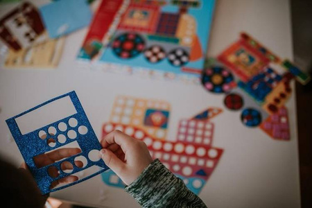 Zestaw kreatywny Mozaika Pojazdy 3+, Janod