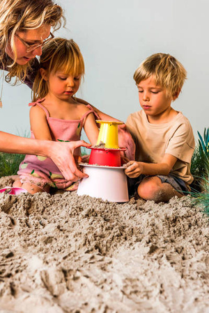 QUUT Zestaw 3 foremek do piasku Wieża Alto Cherry + Banana Pink