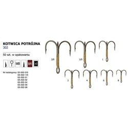 Kotwice potrójne 302 BR rozm. 2 (50 szt.) Robinson 03-P-302-02