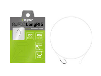 Przypon Delphin FDR LongRIG / 8szt 100cm / 0,18mm / BARB #10 Delphin (101004196)