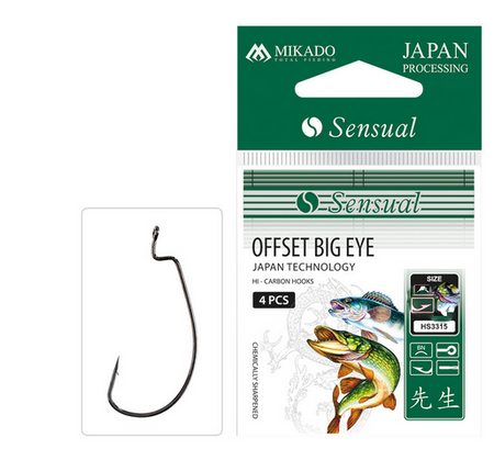 HACZYK SENSUAL - OFFSET BIG EYE Nr. 2/0 BN - torebka 4szt MIKADO HS3315-2/0-BN