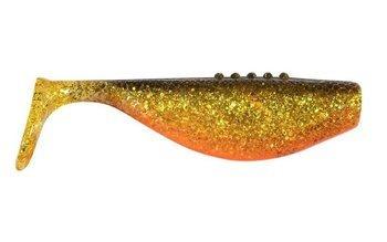 GUMA RIPPER Fatty - GOLDEN STORM 3,5"/8.5cm 3szt CLEAR/BLACK gold glitter / orange DRAGON CHE-FT35S-20-127