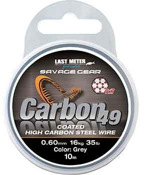 Linka Savage Gear Carbon49 0.60mm 16kg 35lb Coated Grey 10m (54896)