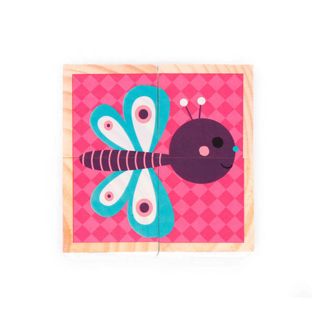 Klocki drewniane Puzzle 6w1 Zwierzątka, Janod