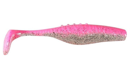 V-LURES Mamba II PRO - FLAMINGO PINK 3,5"/8.5cm 3szt./bag CLEAR/PINK black/silver glitter BOX    DRAGON CHE-MM35D-20-319