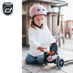 SCOOTANDRIDE Highwaykick 2 Lifestyle Hulajnoga trójkołowa balansowa ze schowkiem, świecącymi kółkami i odblaskową kierownicą 2+ Reflective Rose