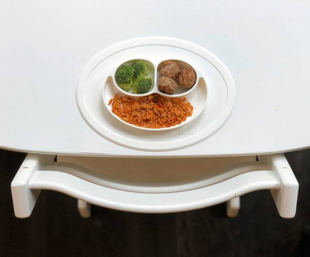 EZPZ Silikonowy talerzyk z podkładką mały 2w1 Mini Mat biały