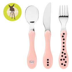 Lassig Zestaw sztućców ze stali nierdzewnej 3 el. Little Chums Mysz