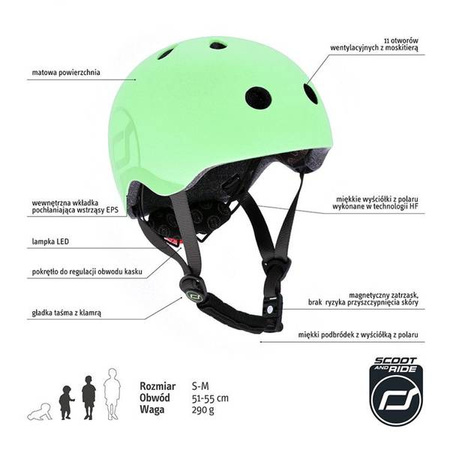 SCOOTANDRIDE Kask S-M dla dzieci 3+ Kiwi