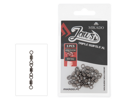 KRĘTLIK - JAWS TRIPLE SWIVELS - 25kg - op.5szt. MIKADO AMA-J-002-01