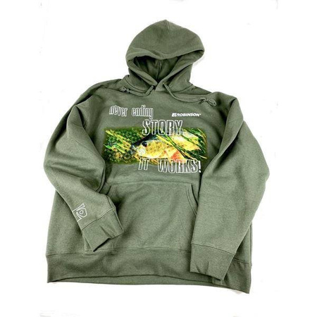 Bluza bawełniana z kapturem Robinson- olive, rozm. L Robinson 69-BL-03-L