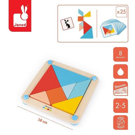 Drewniana układanka Tangram Essentiel, Janod