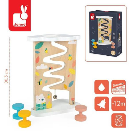 Tor zjeżdżalnia z dzwoneczkiem drewniany Pure, Janod