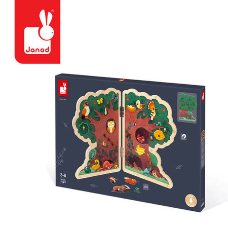 Układanka drewniana magnetyczna z 30 magnesami Drzewo, Janod