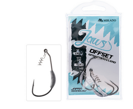 HACZYK - JAWS OFFSET Z WKRĘTEM I OBCIĄŻENIEM 7g - Nr.4/0 - op.3szt. MIKADO HJA04-4/0-7.0