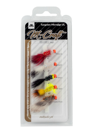 ZESTAW - M-CRAFT TUNGSTEN MICROJIGS - UL / #10 / 1.5g - Z ZADZIOREM - 1 kpl. MIKADO PMJ-SET02