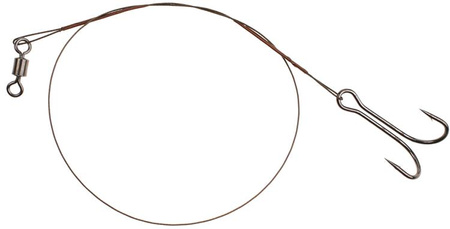 PRZYPON STALOWY Z KR. I PODW. KOTWICĄ 25cm / 10 kg - op.2 szt (BROWN) MIKADO ZG11-011