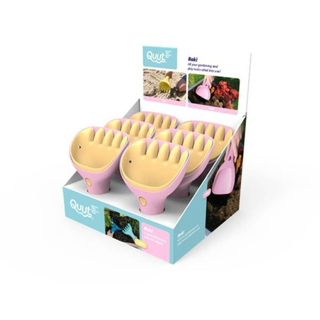 QUUT Zestaw łopatka + grabki Raki Banana Pink, opakowanie zbiorcze 6 szt.