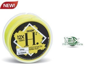 PLECIONKA HEGEMON 12X SPLOTOWA SUPRA 0,18 125M KOLOR FLUO, JASKRAWO ZÓŁTY JAXON ZJ-DSF018A