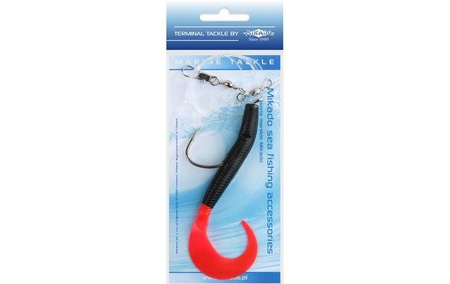 ZESTAW MORSKI - PILK TWIST RIG 7.5cm - hak 6/0 (BLACK/RED) MIKADO LS-A060-7.5-04