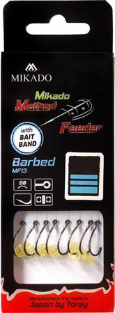 PRZYPON METHOD FEEDER  Z GUMKĄ- hak bez zadziora nr 12 / żyłka: 0.18mm/10cm - op.8szt. MIKADO