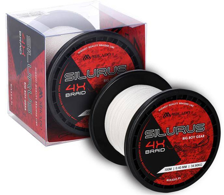 PLECIONKA NA SUMA SILURUS 4 X BRAID (WHITE) 0.35mm\33.40kg\300m - op.1szp. MIKADO ZSI00W-300-0.35