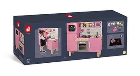 Kuchnia drewniana XL z dźwiękiem i 15 akcesoriami Macaron, Janod