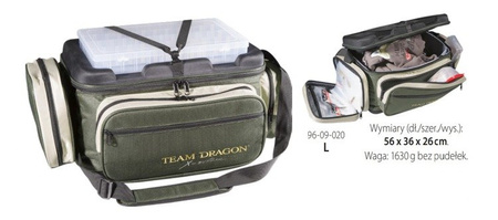 Torba spinningowa TEAM  X-SYSTEM z pudełkami i dołączanym przybornikiem L     DRAGON CHR-96-09-020