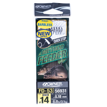 (R) PRZYPON OWNER METHOD FEEDER FD-53 HACZYK 14+PRZYPON 0,18 MM 1X6SZT HO-FD5314