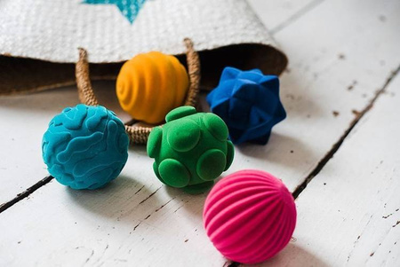 Rubbabu Zestaw 6 sensorycznych piłek z delikatną fakturą (opakowanie zbiorcze 6 szt.)