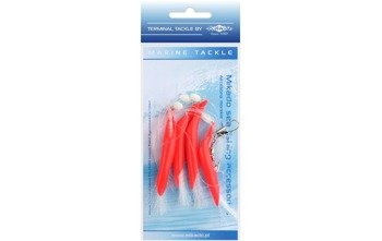 ZESTAW MORSKI - HAIR TUBE RIG - hak 1/0 (RED/WHITE) MIKADO LS-A630-1/0-01