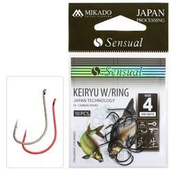 HACZYK DO ROBAKA Z KUKURYDZĄ SENSUAL - KEIRYU W/RING Nr 4 RED - torebka 10szt. MIKADO HS10078-4R