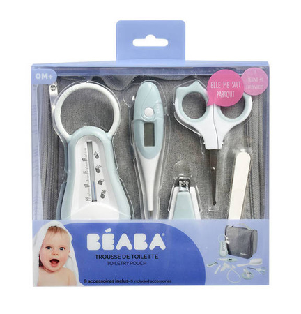 Beaba Kosmetyczka z 9 akcesoriami do pielęgnacji niemowląt green blue