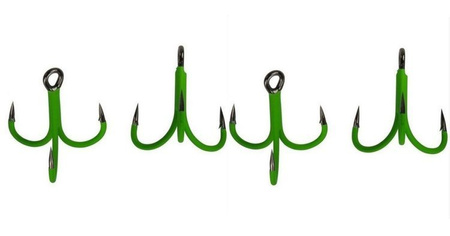 55959 - KOTWICE SUMOWE ANTYSTATYCZNE 4szt. MADCAT A-STATIC TREBLE 6X HOOKS - # 4/0 DAM