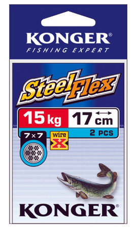 PRZYPON WIRE X STEELFLEX 7X7 TABLICA 17cm, 17cm, 28cm/15kg KONGER 281072015