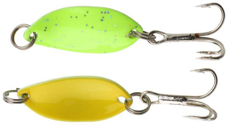 BŁYSTKA WAHADŁOWA TROUT CAMPIONE MINI 2.2 cm / 1.4 g FLUORO GREEN/YELLOW MIKADO PMB-WTC-FY