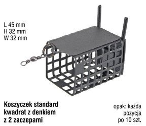 KOSZYCZEK STANDARD KWADRAT Z DENKIEM Z 2 ZACZEPAMI 80GR OP.10SZT 703000080