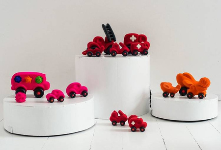 Rubbabu Autobus sorter z 6 klockami sensoryczny różowy