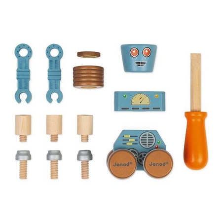 Drewniane roboty do składania ze śrubokrętem Brico'kids, Janod